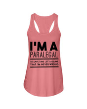 Load image into Gallery viewer, I'm A Paralegal   Special Unique  Custom Design Ladies Flowy Tank
