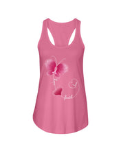 Load image into Gallery viewer, Faith Butterfly Breast Cancer Awareness Custom Design Ladies Flowy Tank
