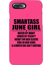 Load image into Gallery viewer, Birthday Gift For Smartass June GirlHeart On Her Sleeve Phone case
