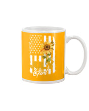Load image into Gallery viewer, Birthday Gift For July Girl American Flag With Sunflower Mug

