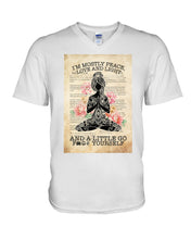 Load image into Gallery viewer, I'm Mostly Peace Love And Light Yoga Gift For Yoga Lovers Guys V-Neck
