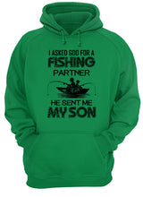 Load image into Gallery viewer, God Sent Me My Son As A Fishing Partner   Special Custom Design Hoodie
