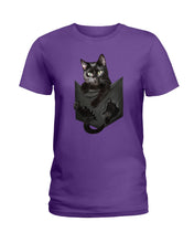 Load image into Gallery viewer, Cat In Your Front Pocket Perfect Gift For Friends Who Loves Cat Ladies Tee
