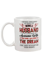 Load image into Gallery viewer, Being A Husband Of An Awesome Wife Gift For Family Plaid Red Mug
