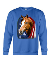 Load image into Gallery viewer, Horse Covered Into USA Flag Meaningful Gift For Men Sweatshirt
