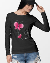Load image into Gallery viewer, Faith Butterfly Breast Cancer Awareness Custom Design Unisex Long Sleeve
