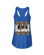 Load image into Gallery viewer, Lovley Phone Case Two Dogs Gift For English Springer Spaniel Lovers Ladies Flowy Tank
