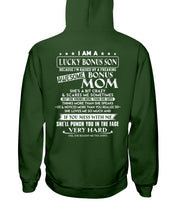Load image into Gallery viewer, I Am A Lucky Bonus Son Because I'm Raised By A Freaking Awesome Mom Hoodie
