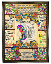 Load image into Gallery viewer, I Am An Imperfect Person By A Loved Perfect God Gift For March Girl Fleece Blanket
