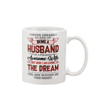 Load image into Gallery viewer, Being A Husband Of An Awesome Wife Gift For Family Plaid Red Mug
