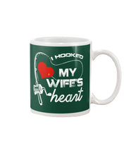 Load image into Gallery viewer, I Hooked My Wifes Heart Gift For Fishing Lovers Mug

