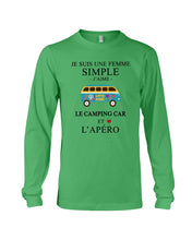 Load image into Gallery viewer, Je Suis Une Femme Simple J'aime Le Camping Car Et L'apero Unisex Long Sleeve
