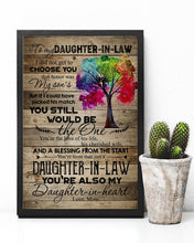 Load image into Gallery viewer, Gift For   Daughter-in-law You're Also My Daughter-in-heart Custom Design Vertical Poster
