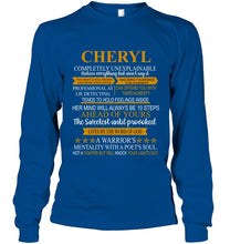 Load image into Gallery viewer, Cheryl Custom Name Gift A Warrior's Mentality With A Poet's Soul Unisex Long Sleeve
