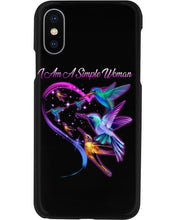 Load image into Gallery viewer, Hummingbirds Heart Shaped I Am A Simple Woman Gift For Mom Phone case
