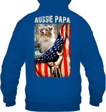 Load image into Gallery viewer, Aussie Papa America Flag Unique Custom Design For Dog Lovers Hoodie
