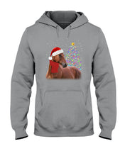 Load image into Gallery viewer, Cute Horse With Santa Hat Lovely Christmas Tree Gift For Horse Lovers Hoodie
