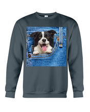 Load image into Gallery viewer, Border Collie In Denim Pocket Gift For Dog Lovers Sweatshirt
