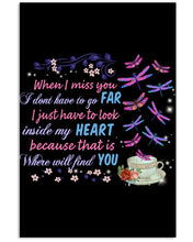 Load image into Gallery viewer, Butterflies When I Miss You I Just Have To Look Inside My Heart Gift For Lover Vertical Poster

