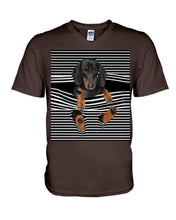 Load image into Gallery viewer, Dachshund Striped In My Heart Special Custom Design Guys V-Neck
