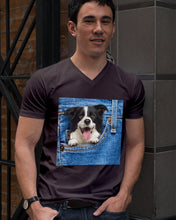 Load image into Gallery viewer, Border Collie In Denim Pocket Gift For Dog Lovers Guys V-Neck
