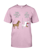 Load image into Gallery viewer, Funny Unicorn Difference Between Your Regular Aunt And My Dutch Aunt Guys Tee
