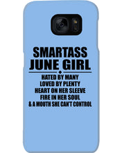 Load image into Gallery viewer, Birthday Gift For Smartass June GirlHeart On Her Sleeve Phone case
