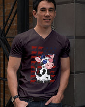 Load image into Gallery viewer, Lovely Phone Case Cow And American Flag Gift For Cow Lovers Guys V-Neck

