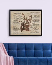 Load image into Gallery viewer, I Love You More Custom Name Deer Gift For Boyfriend Framed Matte Canvas
