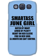 Load image into Gallery viewer, Birthday Gift For Smartass June GirlHeart On Her Sleeve Phone case
