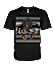 Load image into Gallery viewer, Dachshund Striped In My Heart Special Custom Design Guys V-Neck
