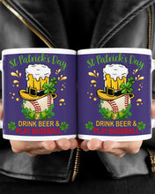 Load image into Gallery viewer, Baseball Drink Beer Day St Patrick's Day Gift For Baseball Lovers Mug
