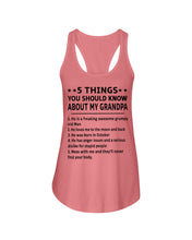 Load image into Gallery viewer, 5 Things You Should Know About My October      Grandpa For Birthday Gift Ladies Flowy Tank
