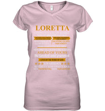 Load image into Gallery viewer, Loretta Custom Name Gift A Warrior's Mentality With A Poet's Soul Ladies V-Neck
