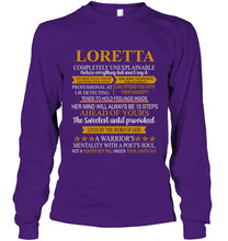 Load image into Gallery viewer, Loretta Custom Name Gift A Warrior's Mentality With A Poet's Soul Unisex Long Sleeve
