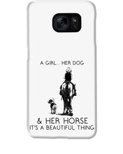 Load image into Gallery viewer, A Girl Her Dog Her Horse It's A Beautiful Thing Phone case
