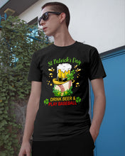 Load image into Gallery viewer, Baseball Drink Beer Day St Patrick's Day Gift For Baseball Lovers Guys Tee
