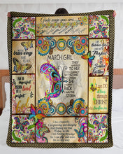 Load image into Gallery viewer, I Am An Imperfect Person By A Loved Perfect God Gift For March Girl Sherpa Blanket
