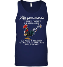 Load image into Gallery viewer, I Need Coffee A Nap A Vacation Duct Tape Hope And A Showel Unisex Tank Top
