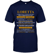 Load image into Gallery viewer, Loretta Custom Name Gift A Warrior's Mentality With A Poet's Soul Guys Tee
