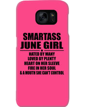 Load image into Gallery viewer, Birthday Gift For Smartass June GirlHeart On Her Sleeve Phone case
