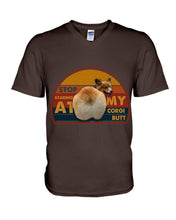 Load image into Gallery viewer, Corgi Stop Staring At My Butt Gift For Dog Lovers Guys V-Neck
