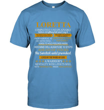 Load image into Gallery viewer, Loretta Custom Name Gift A Warrior's Mentality With A Poet's Soul Guys Tee
