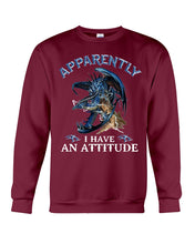 Load image into Gallery viewer, Apparently I Have An Attitude Blue Dragon Sweatshirt
