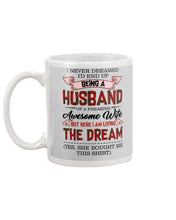 Load image into Gallery viewer, Being A Husband Of An Awesome Wife Gift For Family Plaid Red Mug
