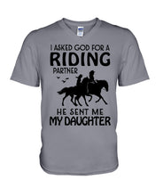 Load image into Gallery viewer, I Asked God For A Riding Partner He Sent Me My Daughter Trending Guys V-Neck
