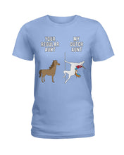 Load image into Gallery viewer, Funny Unicorn Difference Between Your Regular Aunt And My Dutch Aunt Ladies Tee
