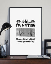 Load image into Gallery viewer, Cute Coffee Cup Shh I’m Napping Please Do Not Disturb Gift For Nurse Vertical Poster
