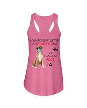 Load image into Gallery viewer, A Woman Can't Survive On Self-quarantine Alone Also Needs Boxer Ladies Flowy Tank
