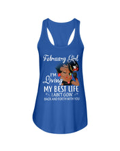 Load image into Gallery viewer, Betty Boop February Girl Living My Best Life Birthday Meaningful Gift Ladies Flowy Tank
